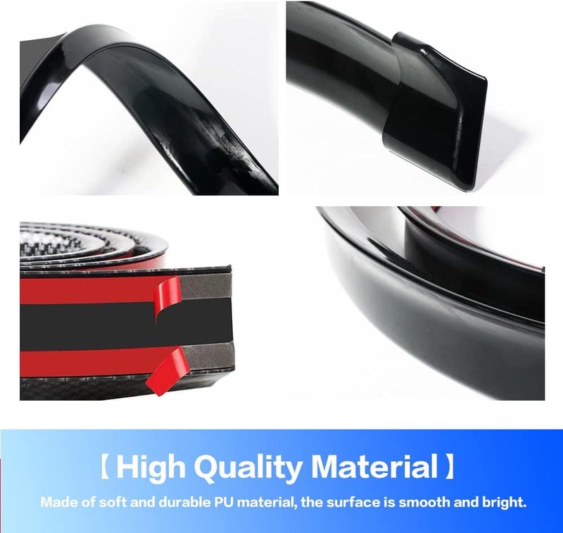 Banseko Car Trunk Spoiler Roof Lip Kit,3D PU Rear Trunk Lip or Roof Spoiler Sticker Bar with Carbon Fiber Pattern,Car Rear Spoiler Exterior Rear Spoiler Kit, Punch-Free Installation for Most Cars (Black) - Image 4